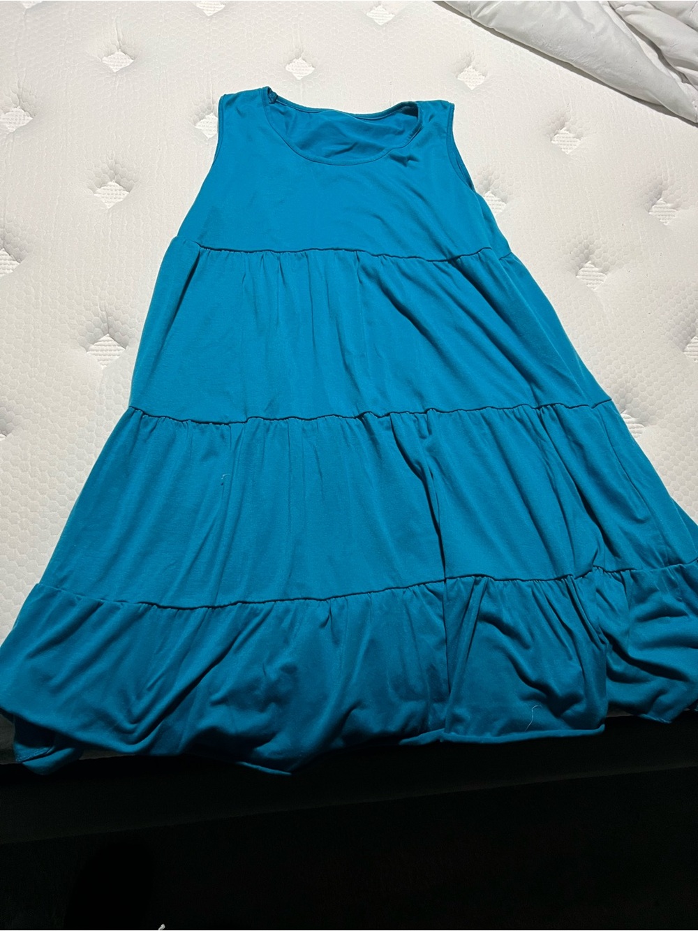 Source Unknown Teal Tiered Sleeveless Dress